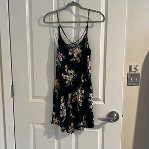 Black floral romper